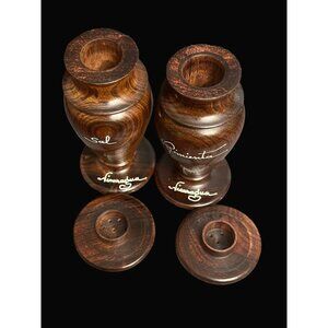 Handcrafted Nicaraguan‎ Wood Salt & Pepper Shakers Set